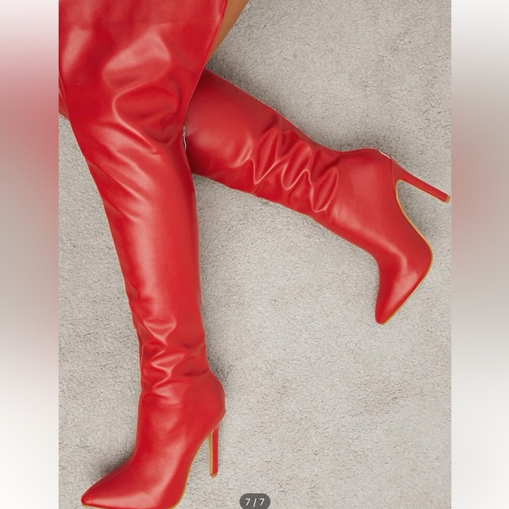 Red Stiletto heeled boots in size U.S. 9.5 (eu 41)
